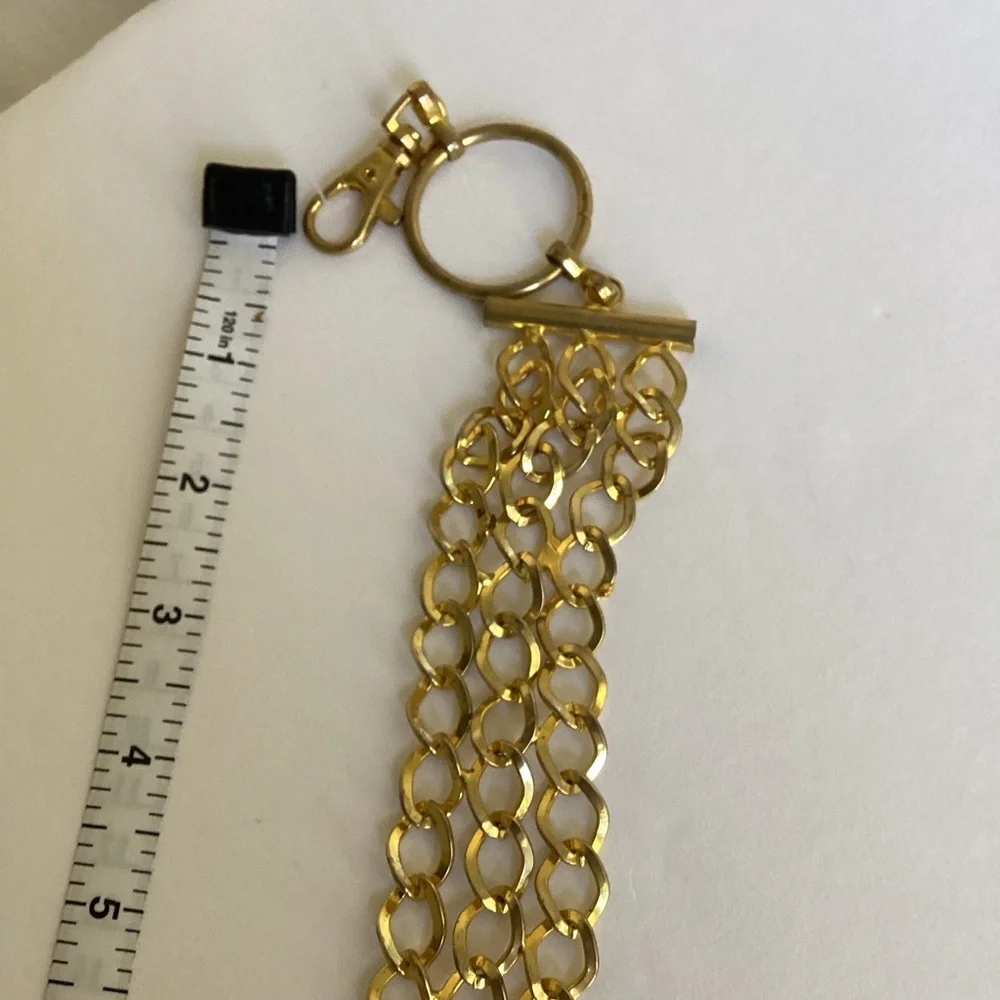 Gold Tone Multi-Chain Link Belt Toggle Closure Statement